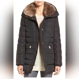 Faux Fur Hooded Down Puffer Coat